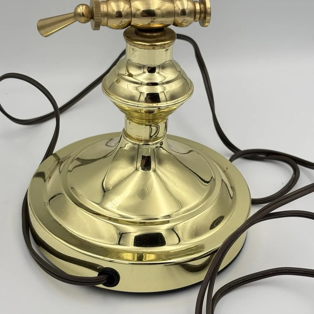 Vintage Brass Lamp Banker Piano Desk Adjustable W/ Bulb UL Listed